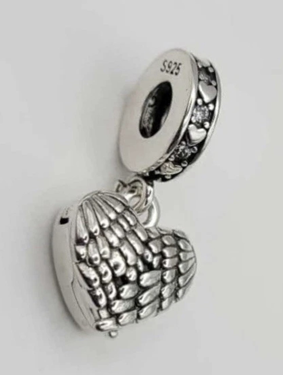 925 Sterling Silver Open/Close Angel Wings Charm Pendant “Always By Your Side”