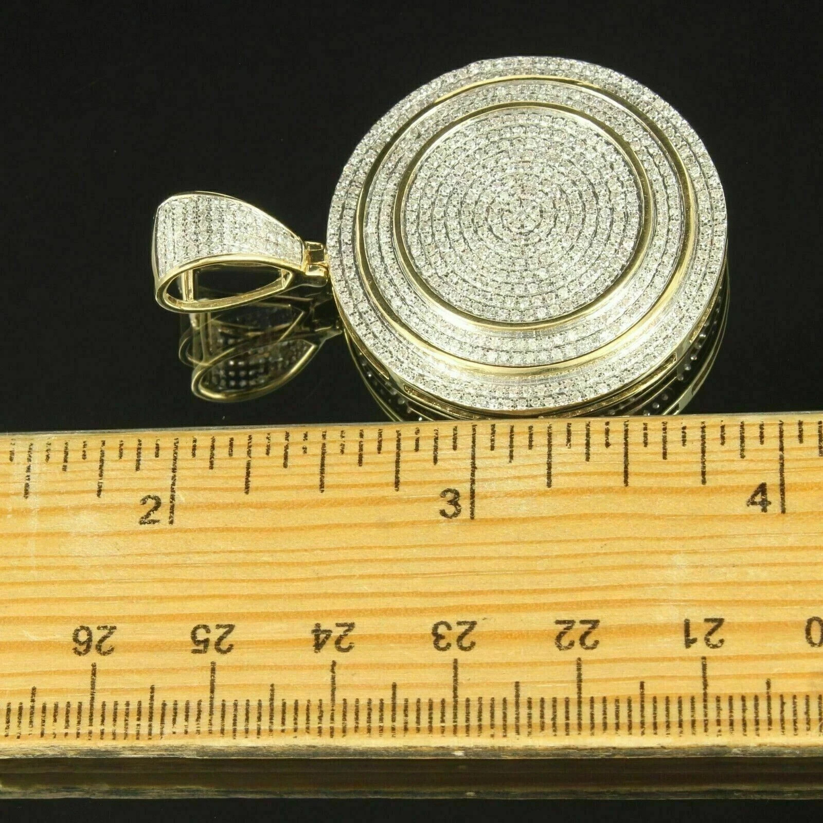2.90Ct Round D/VVS1 Diamond Unisex Men’s Charm Pendant 14K Yellow Gold Finish