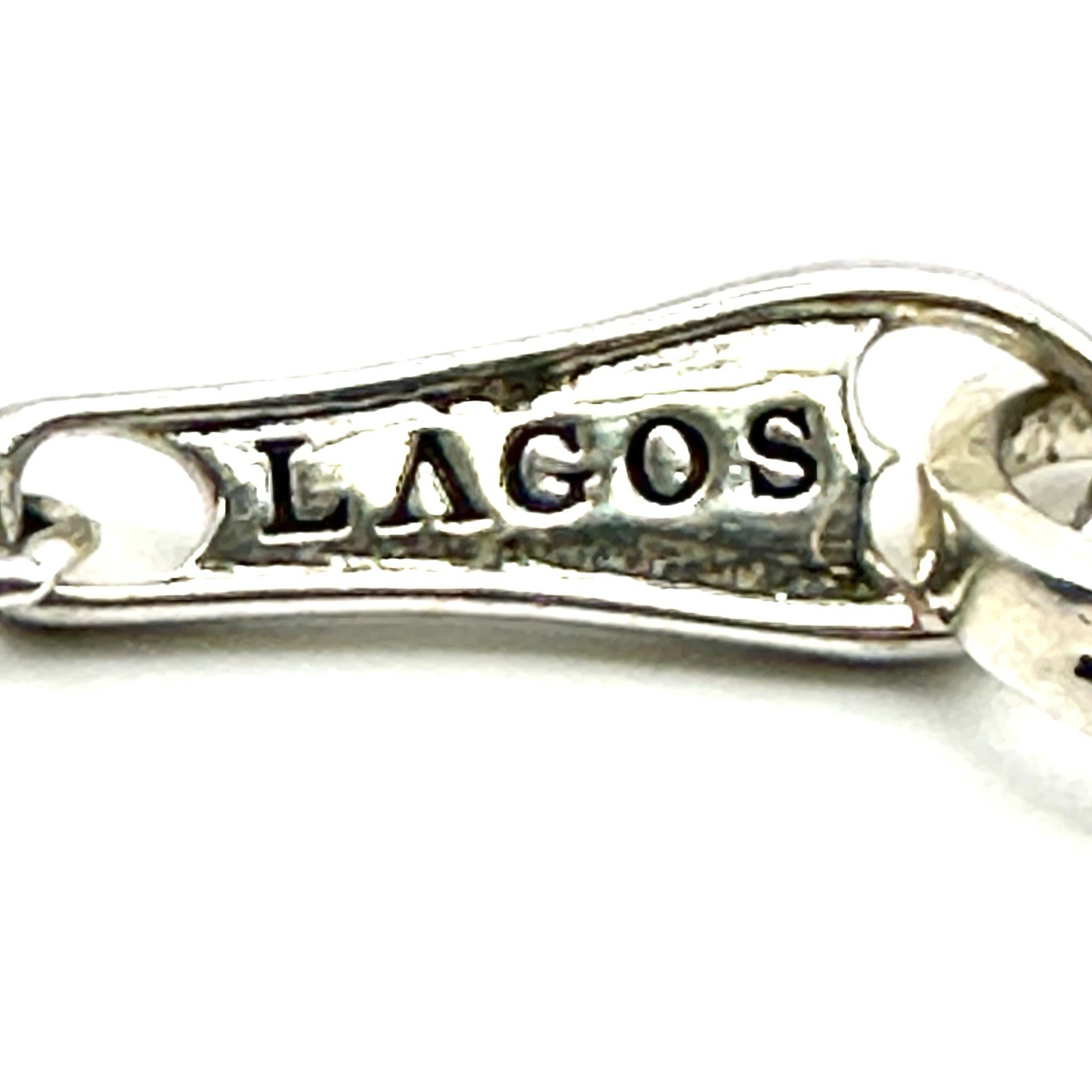 Lagos Signature Caviar Silver Fluted Station Necklace