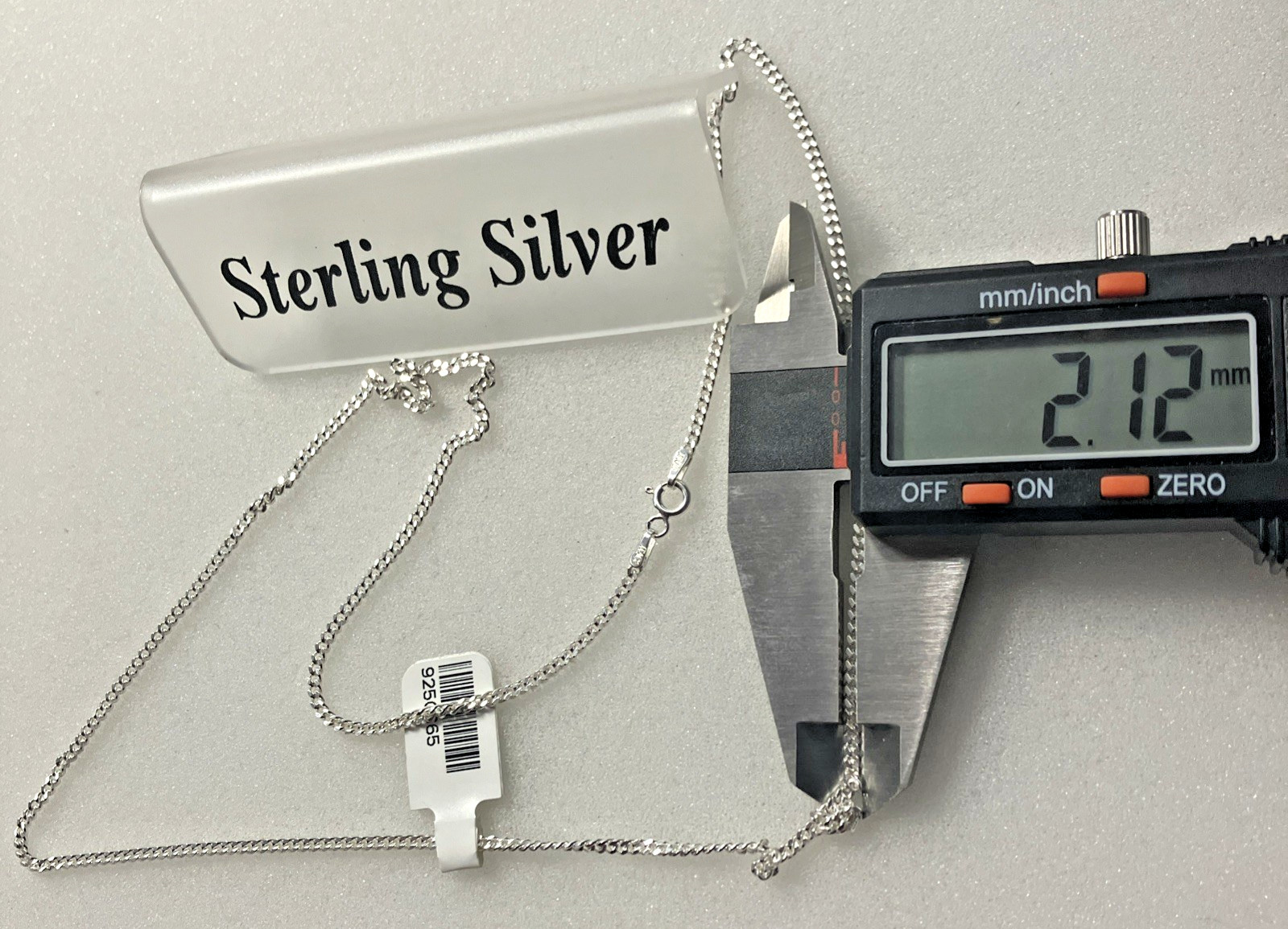 925 Italy Sterling Silver Solid Curb Link Chain Necklace 6.5grams 22” 2.1mm NWT