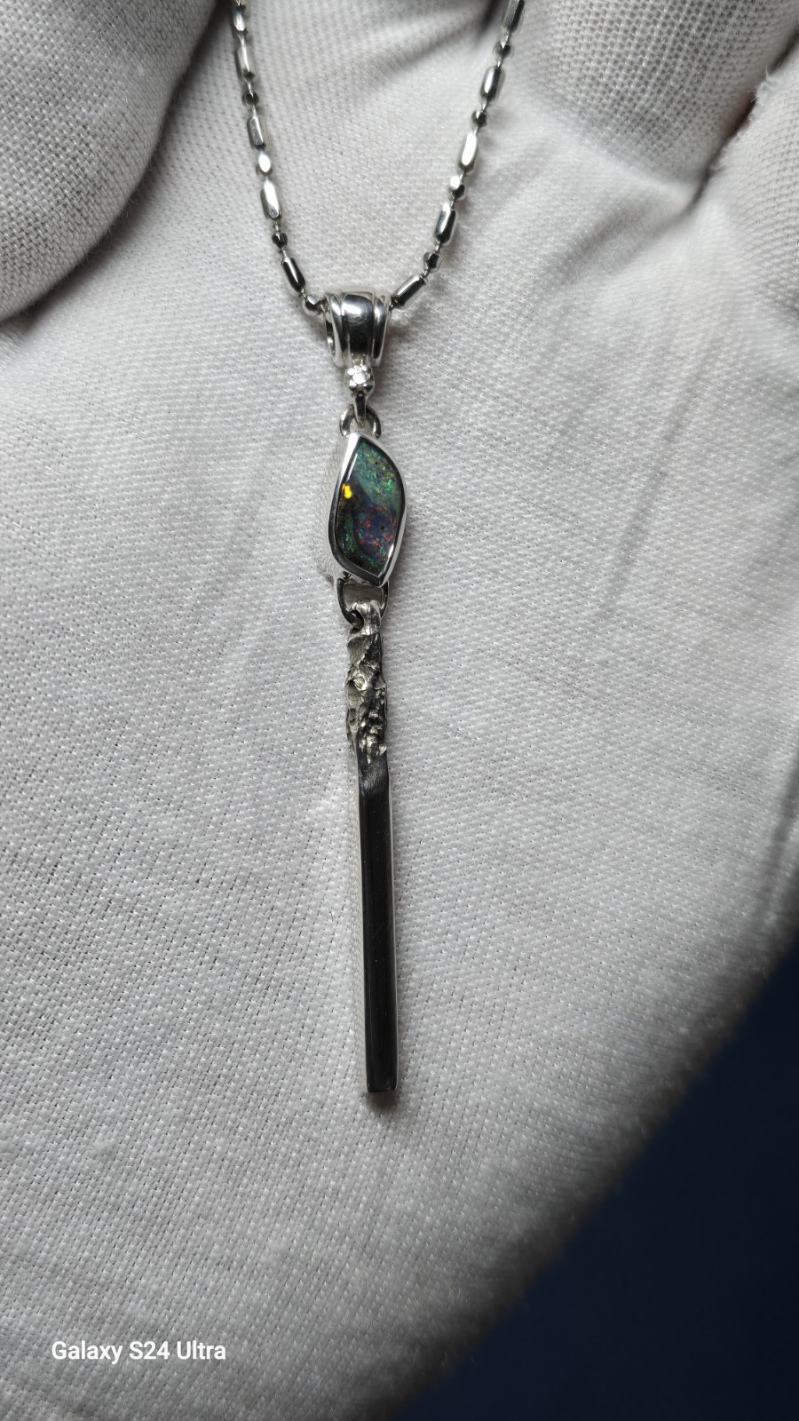 Australian Made Memento Mori Burnt Match Opal Pendant Handcrafted One Off A Kind