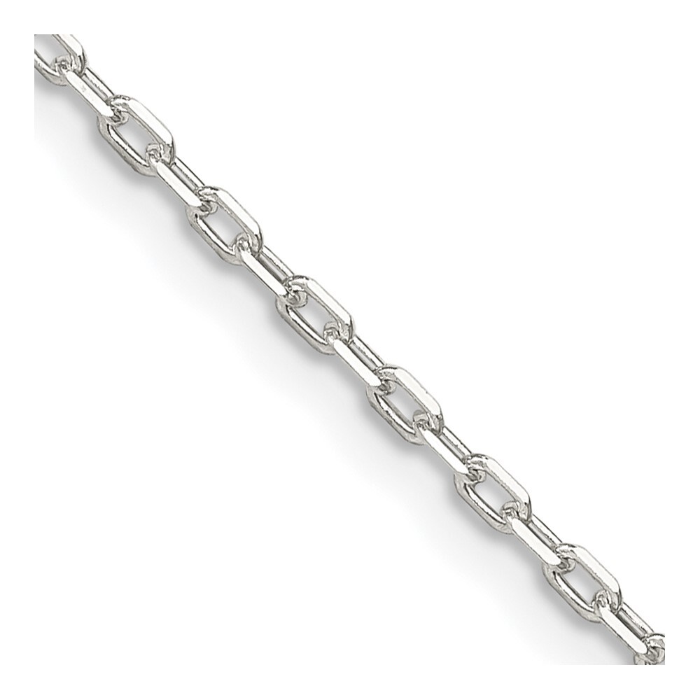 16″ Sterling Silver 1.65mm Diamond-cut Long Link Cable Chain Necklace