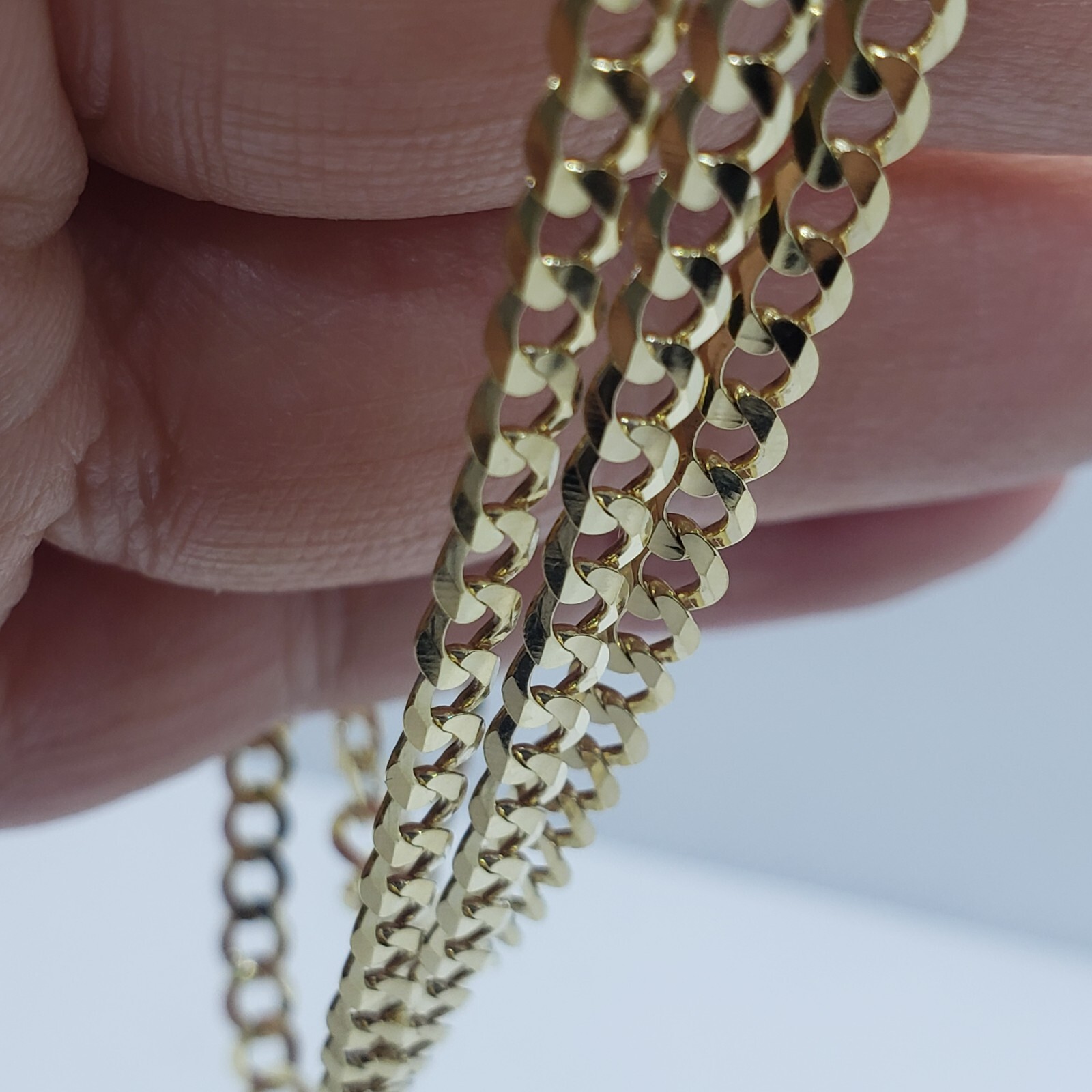 10K Yellow Gold Solid Cuban Link Chain Curb Necklace Bracelet 4mm Size 7″~30″