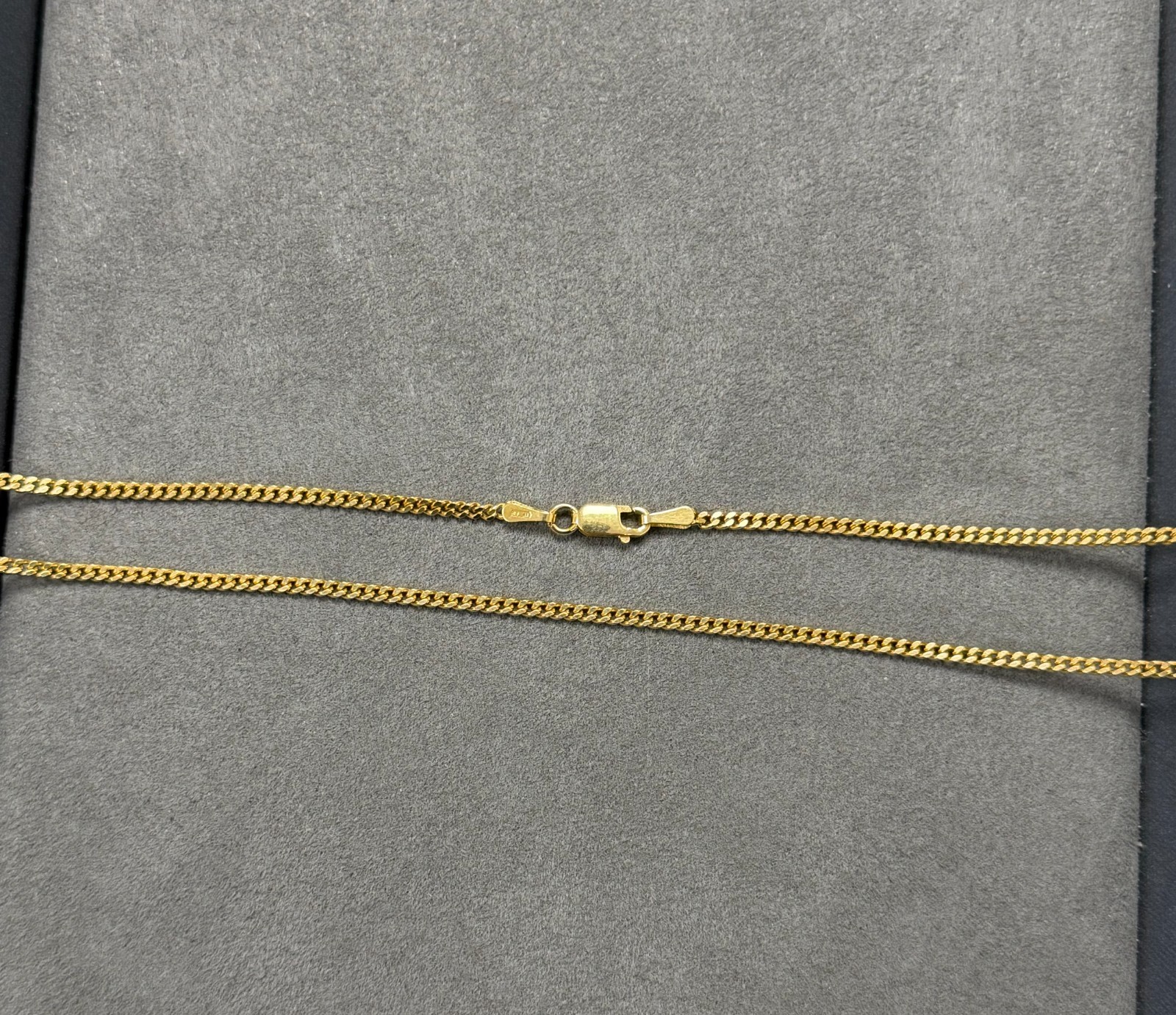 18k Yellow Gold Solid Miami Cuban Curb Link Chain Necklace 24″ 1.8mm 9.20 Grams