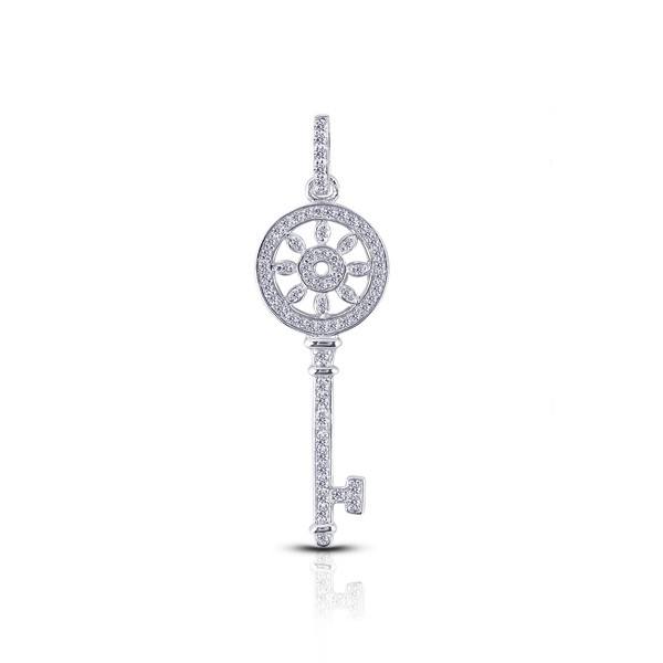 0.57ctw E VS1 Round Brilliant Earth Mined Certified Diamonds White Gold Pendant