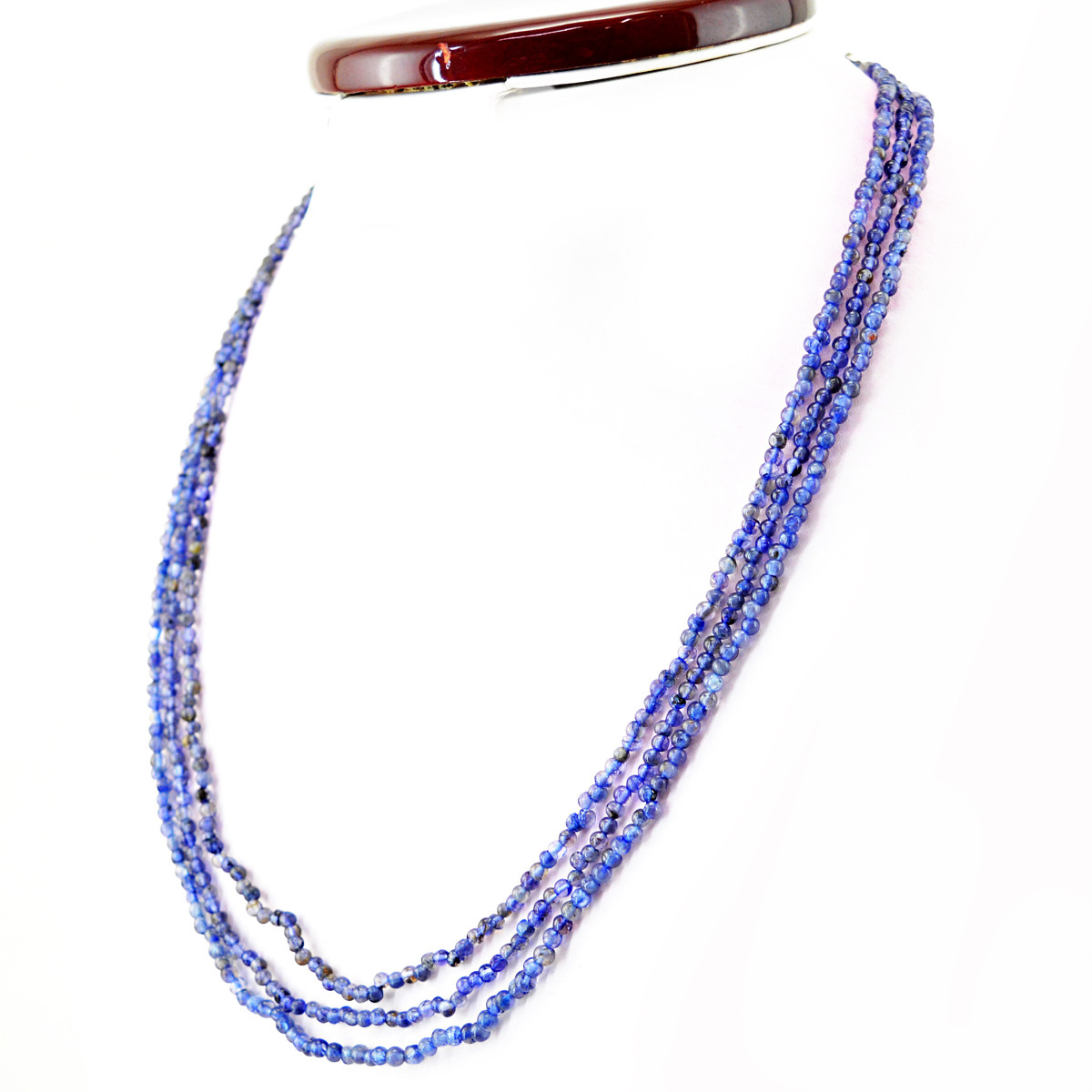 Blue Tanzanite 128.50 Cts Natural Amazing 20 Inches Long Round Beads Necklace
