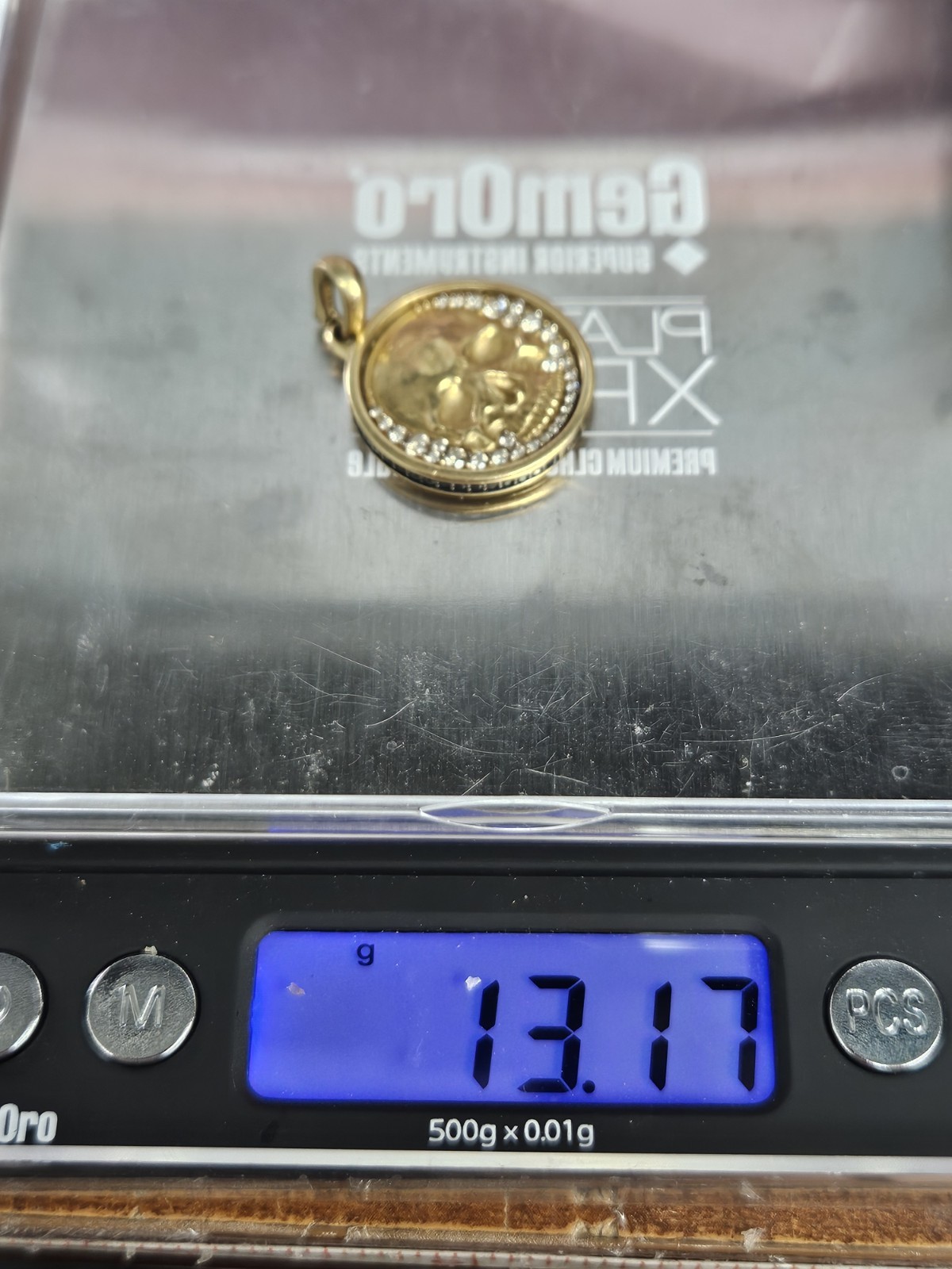 David Yurman 18k Yellow Gold Life & Death Duality Amulet Diamonds