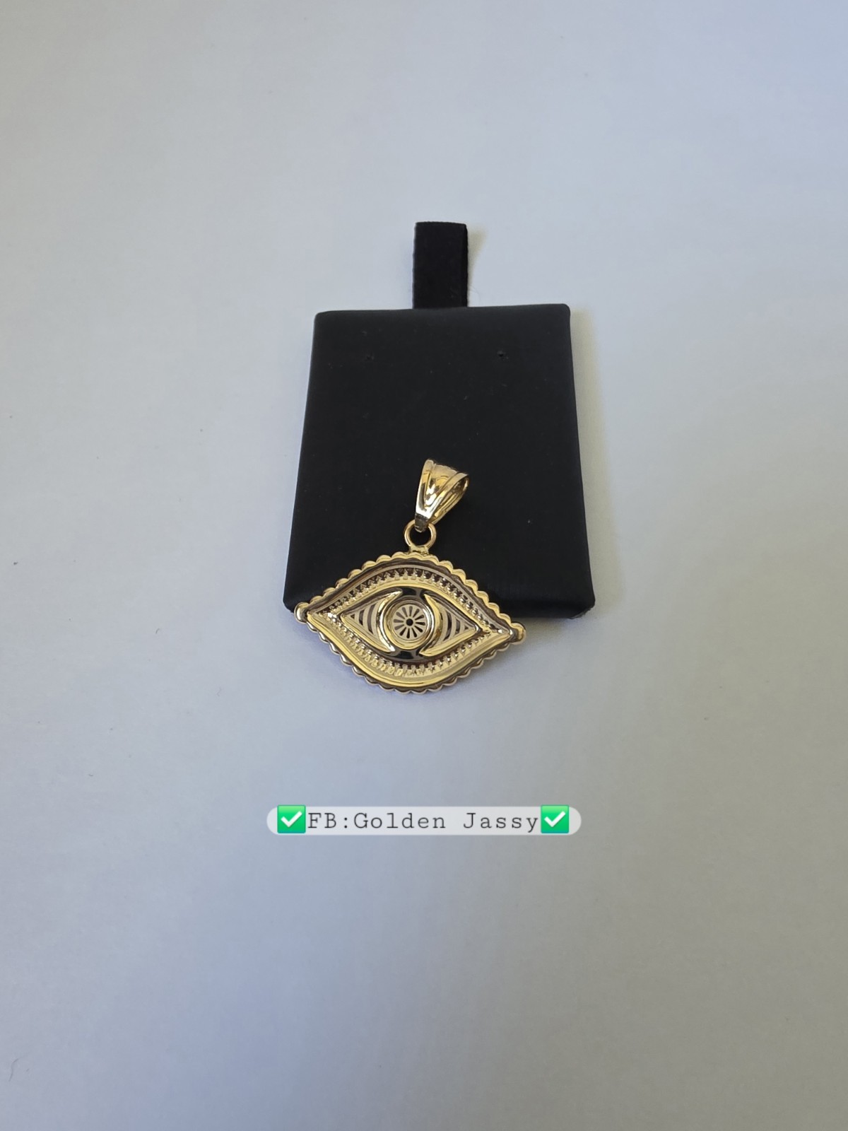 18K Real Gold Evil Eye Pendant