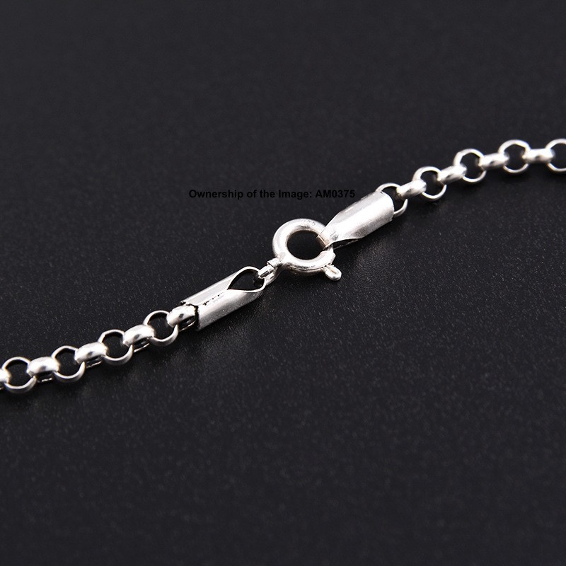 New Pure 925 Sterling Silver Women Men Necklace 3mm Rolo Link Chain 17.7″-33.4″L