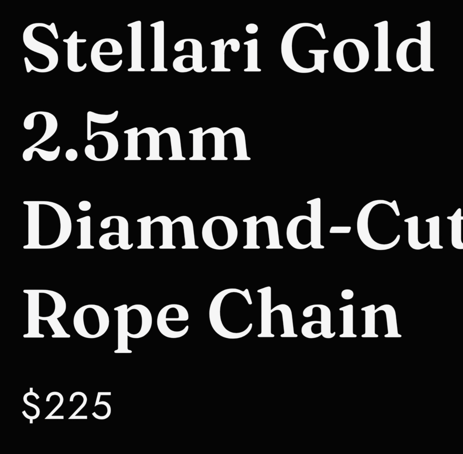 NIB 2.5mm D/C 18k Gold Bonded 24″ Rope Chain Made n Italy