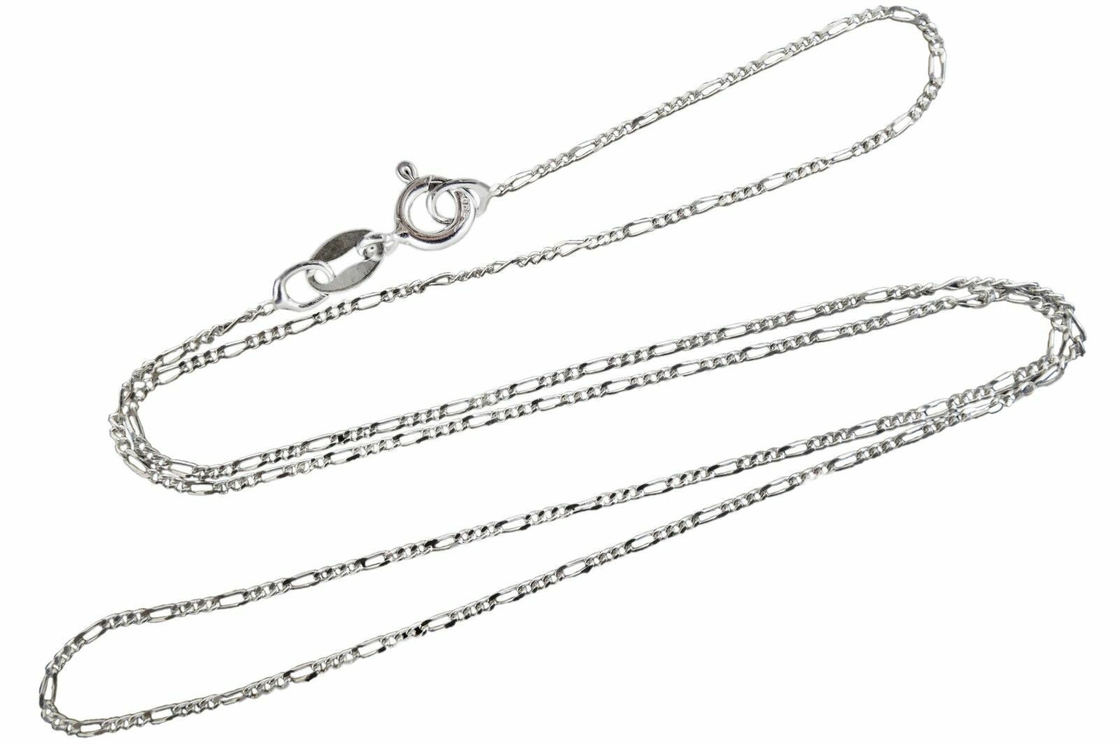 1mm Figaro Chain Necklace – 925 Sterling Silver – Italy Italian 16″ 18″ 20″ 24″