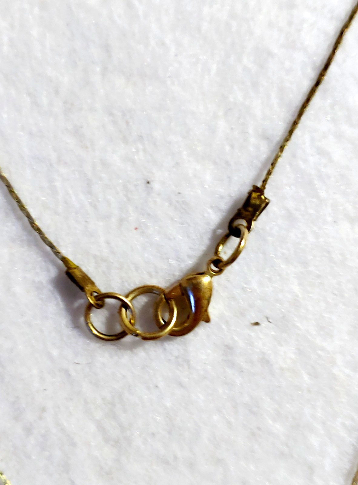 Vtg – Necklace – Silver Tone – Dangle faux Peal & faux Stone – 20 in