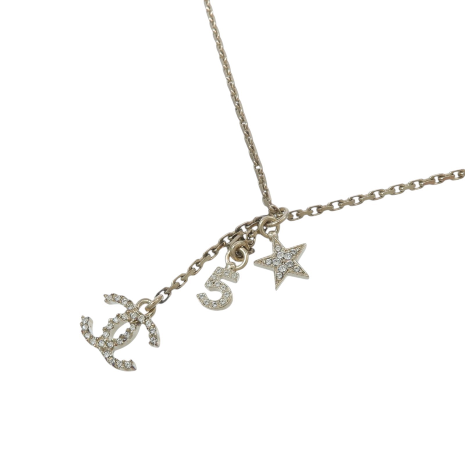 CHANEL CC No.5 Star Pendant Nacklace C22/S Metal Gold