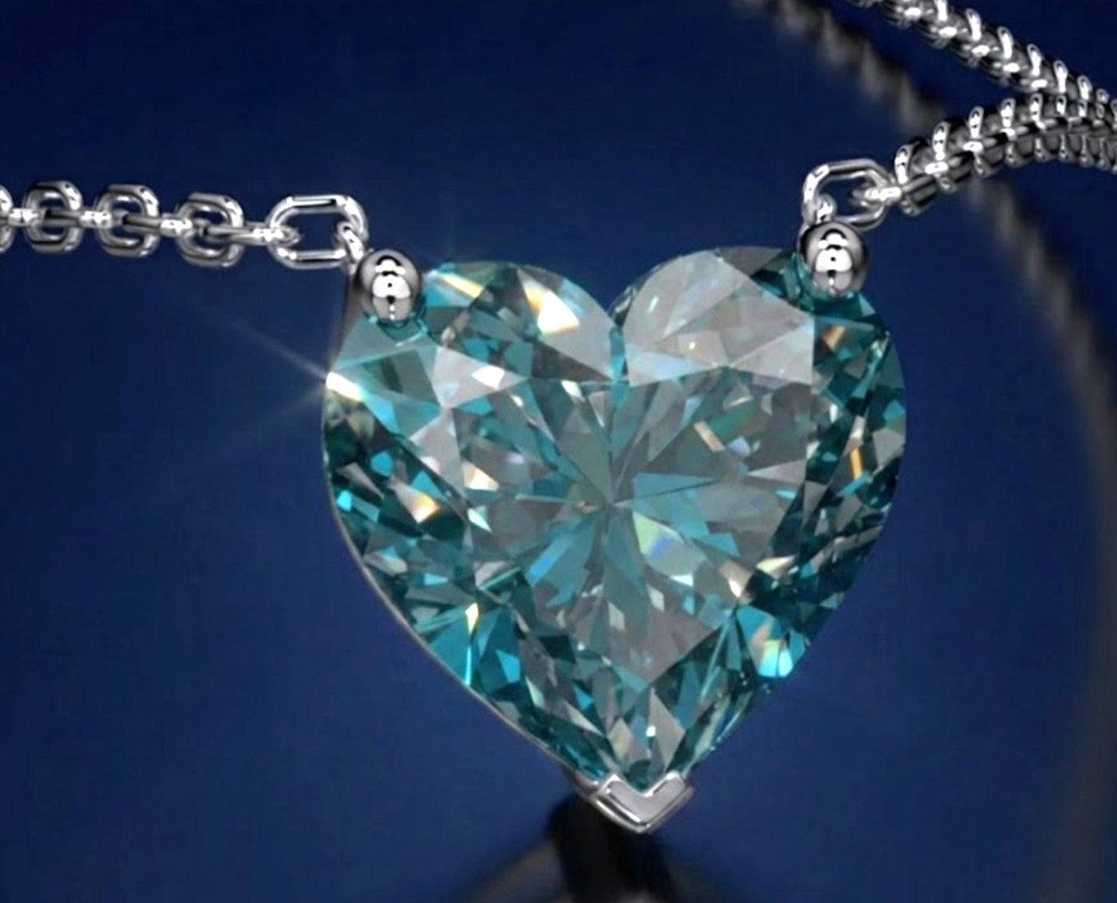 925 Silver, Blue Diamond Pendant, Rare 21 Ct Certified Treated-Pretty Look