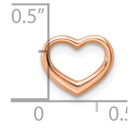 10K or 14K Yellow, Rose or White Solid Mini Floating Heart Slide Charm Pendant