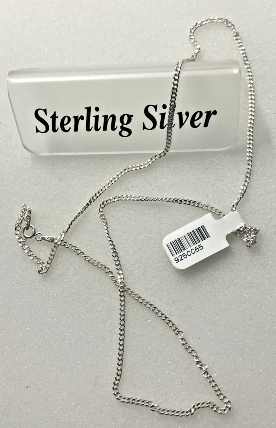 925 Italy Sterling Silver Solid Curb Link Chain Necklace 6.5grams 22” 2.1mm NWT