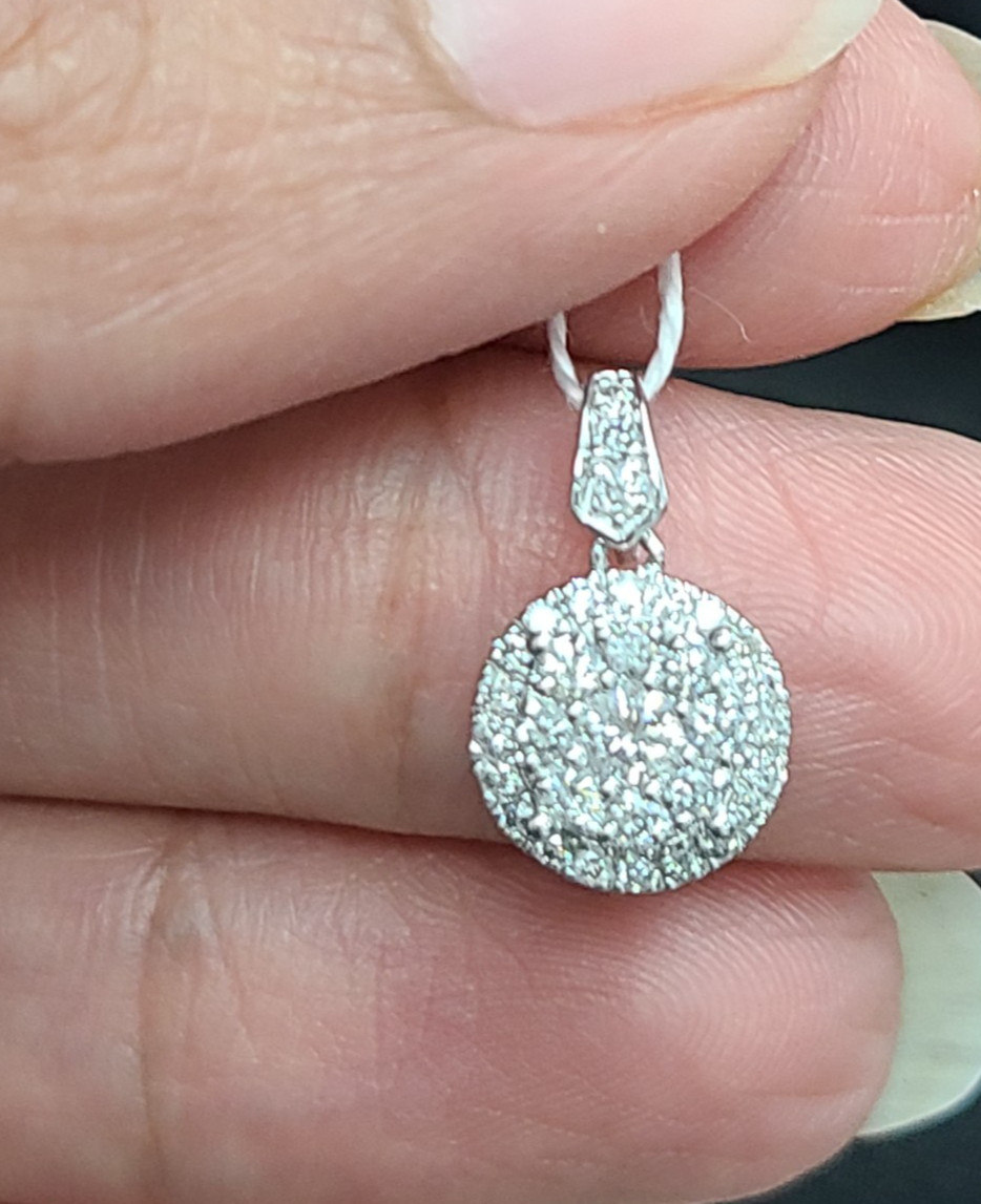 Deal! 0.55 CTW Genuine Cluster Diamond Round Halo Ladies Pendant Charm 14K Gold