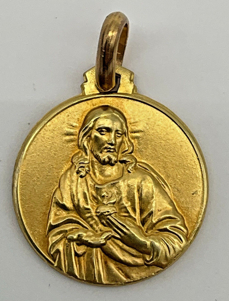 18K Yellow Gold Our Lady of Mount Carmel Religious Medal/Pendant