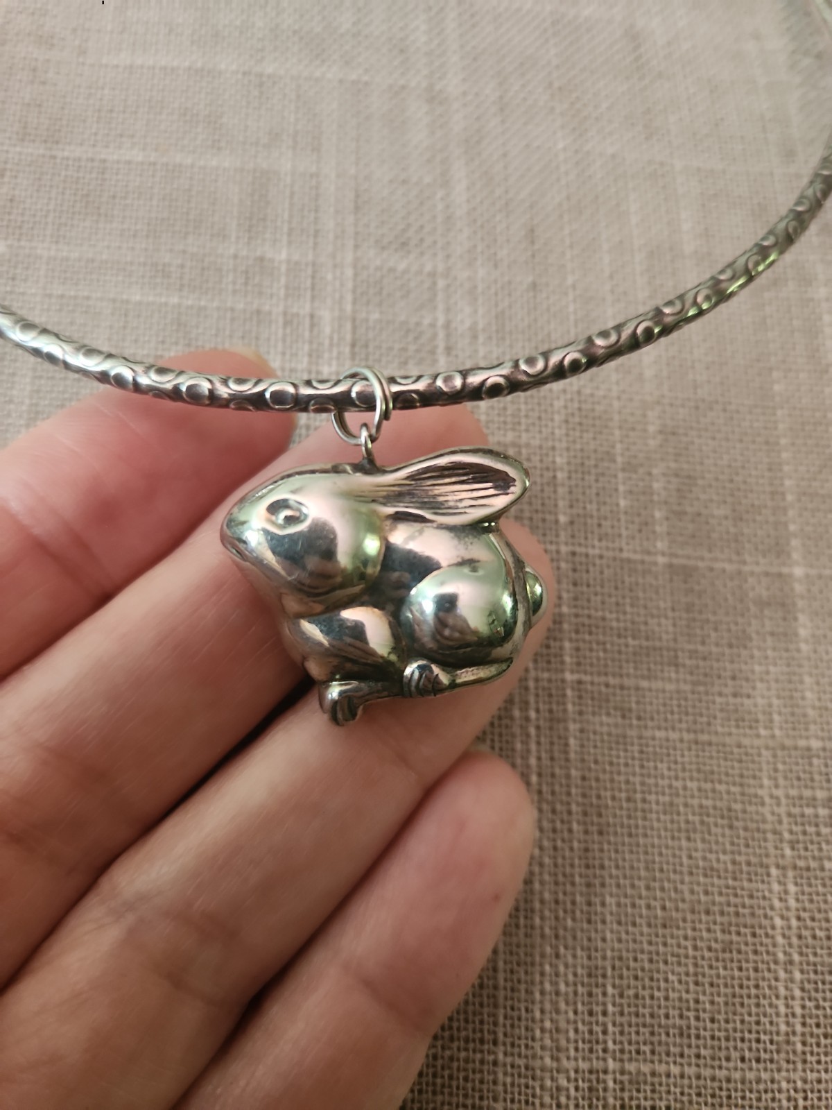 Electroform Sterling Silver Bunny Rabbit Pendant