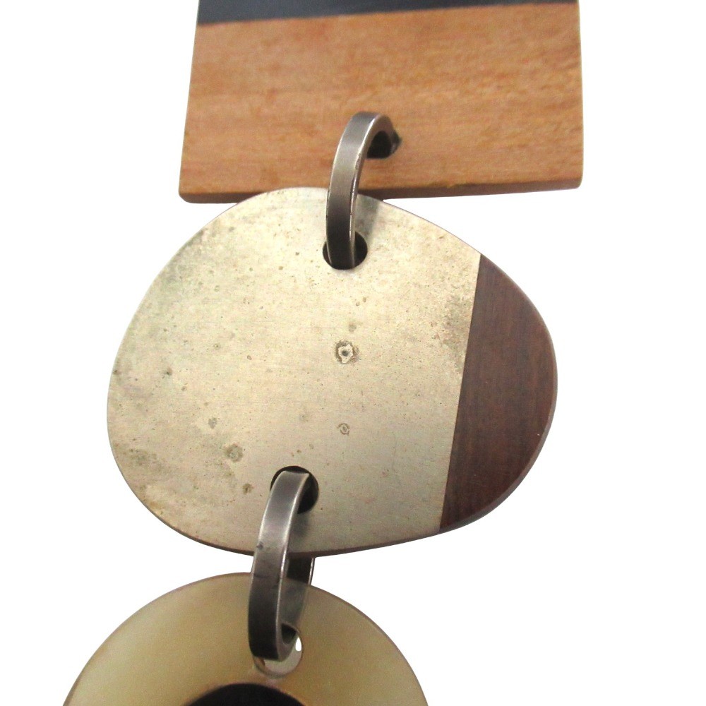 MARNI Plastic Wood Necklace, Beige Women USED