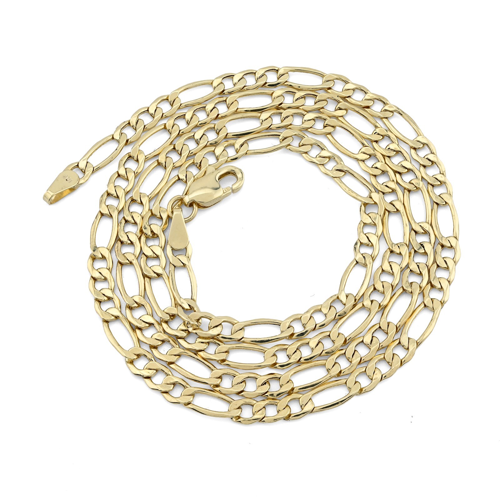 4MM 10k Yellow Gold Unisex Adults 3.4 grams Figaro Chain Necklace – 20 Inches