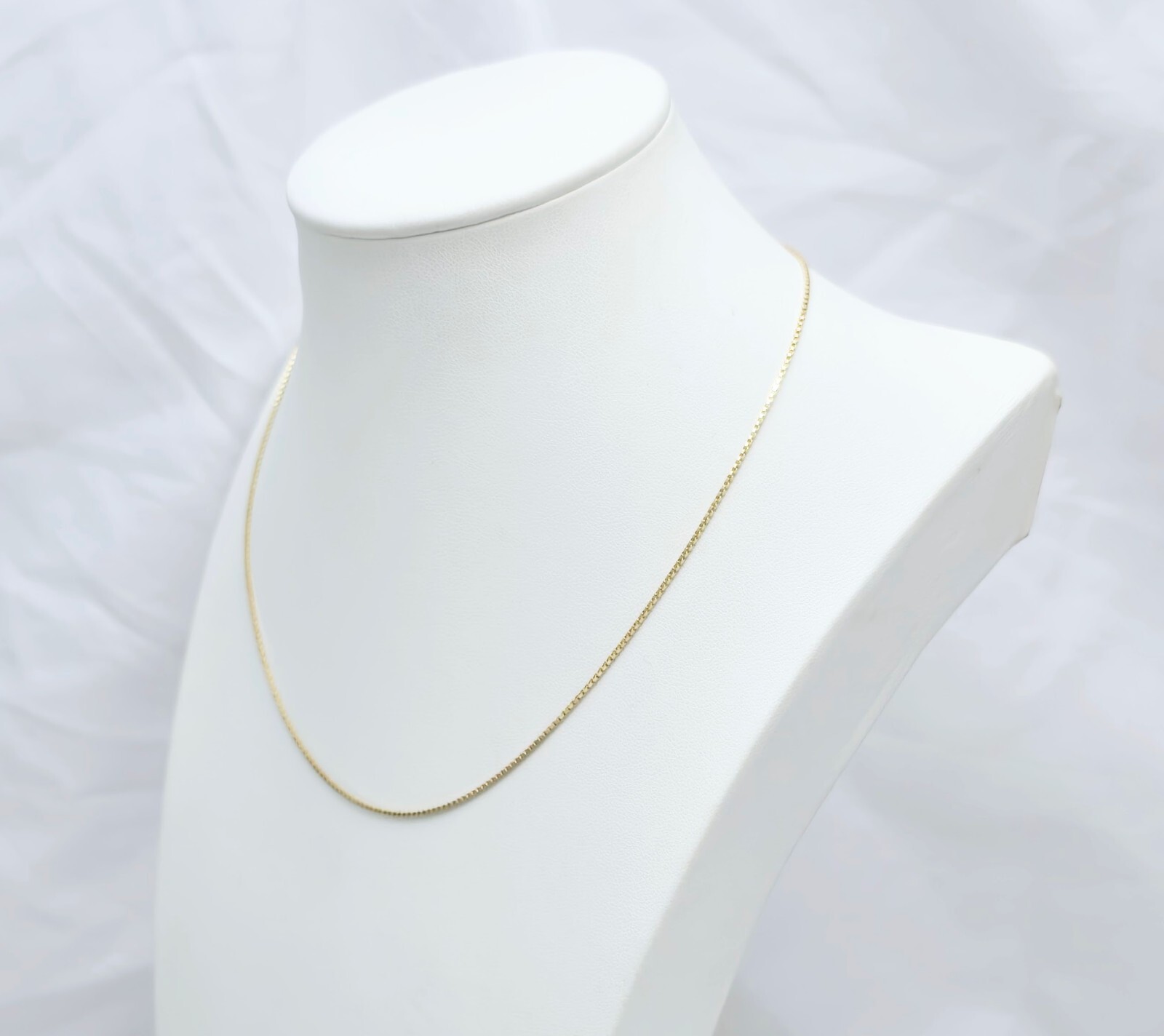 Unique 14K Solid Yellow Gold Designer Box Link Chain Choker Necklace – 16.25″ L