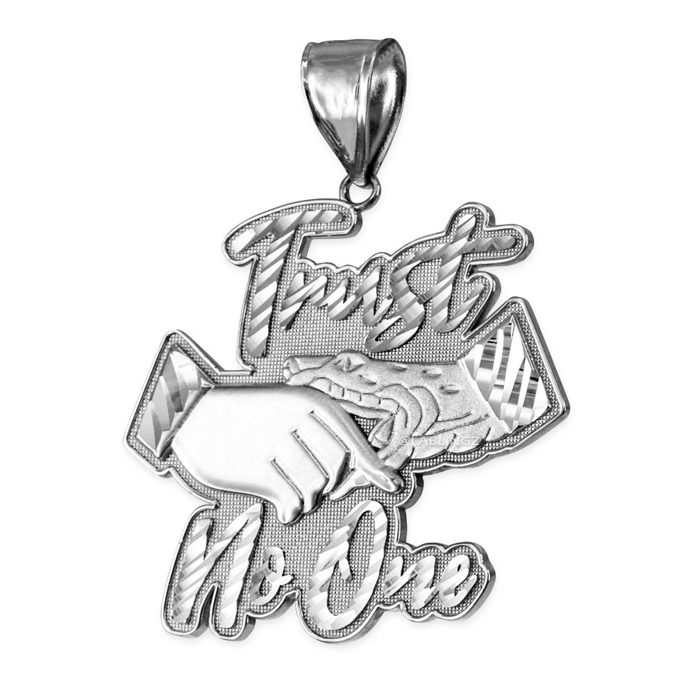 Gold TRUST NO ONE Hip-Hop Pendant