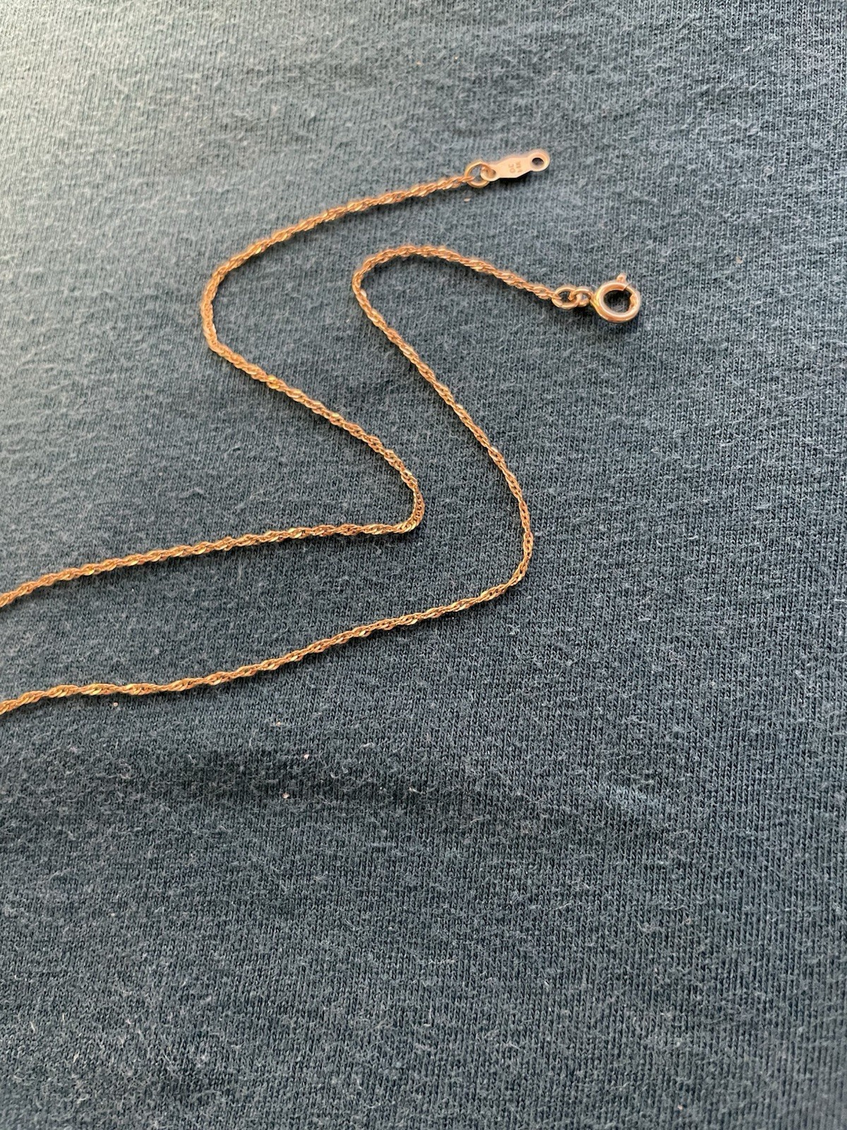 Thin Twisted 17 Inch Singapore Sparkle Chain 14K Yellow Gold necklace