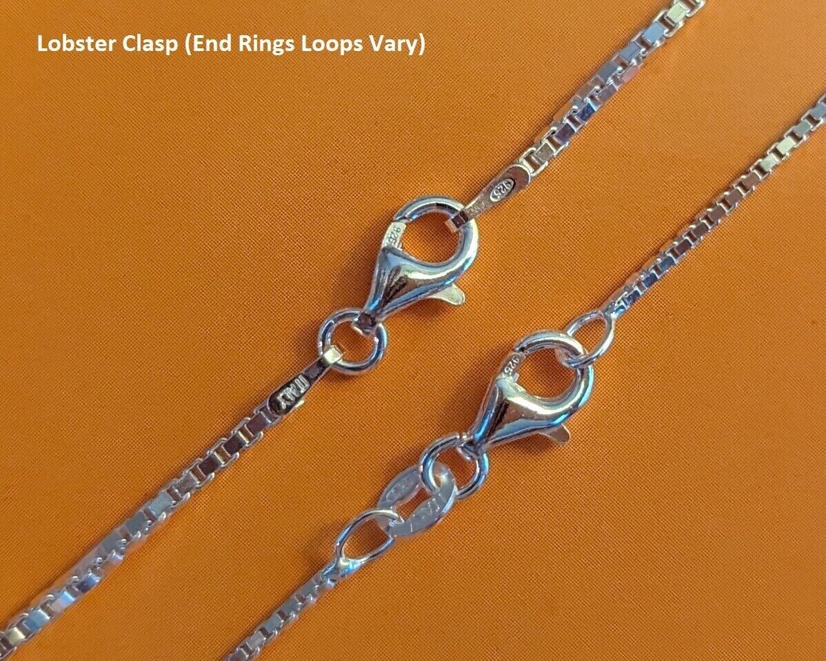 Box Chain Necklace — Sterling Silver — 1.5mm* — 26 inch* – Made in Italy [BN]