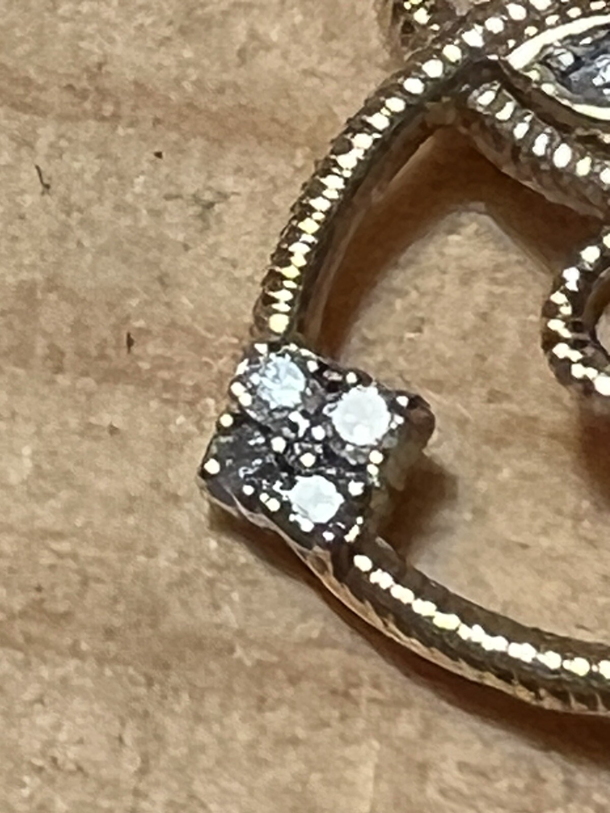 0.20Ct Natural Diamond Floral Filigree Round Scroll Pendant 10K Yellow Gold