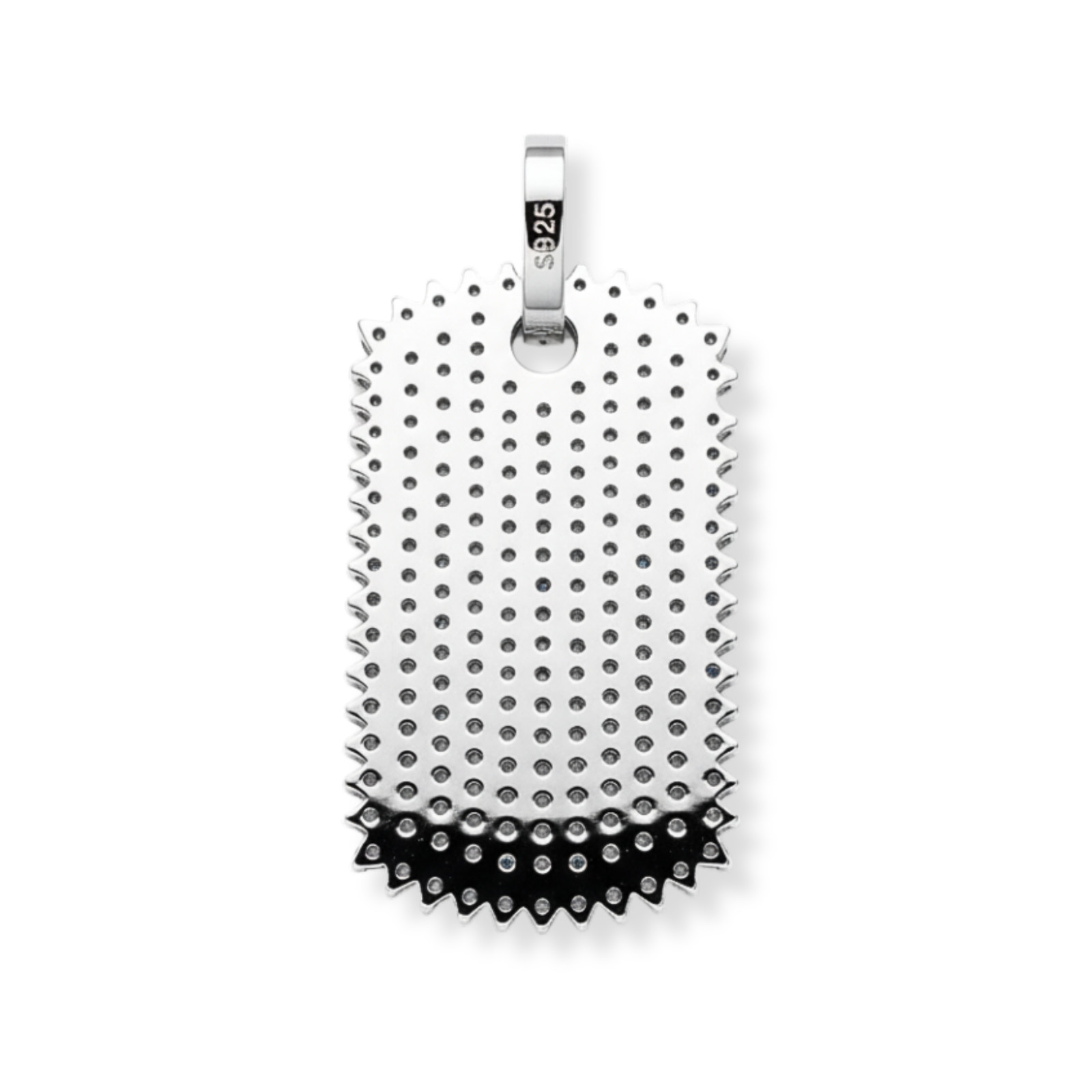 Mens MOISSANITE Dog Tag Real Solid 925 Silver Iced Hip Hop Pendant Necklace