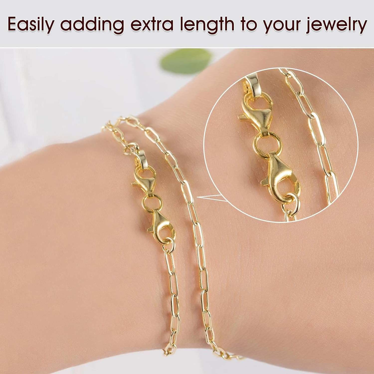 Double Lobster Claw Clasps Necklace Extender Silver, Double End Design Necklace