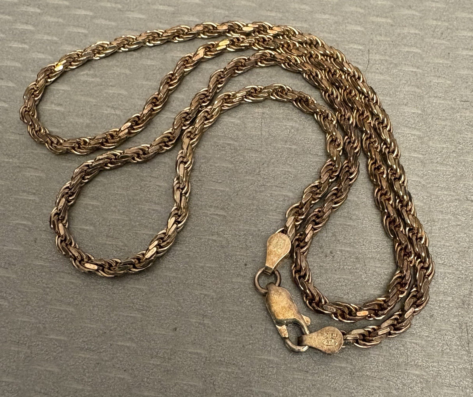 Vintage Milor Italy Gold Vermeil Rope Chain Sterling 925 Necklace 17.65g 3mm 20″