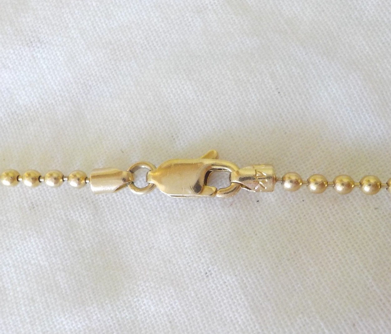 Solid 14K Yellow Gold Beaded Turquoise Diamond Cut Necklace – 18.3 gms, 20.5 in