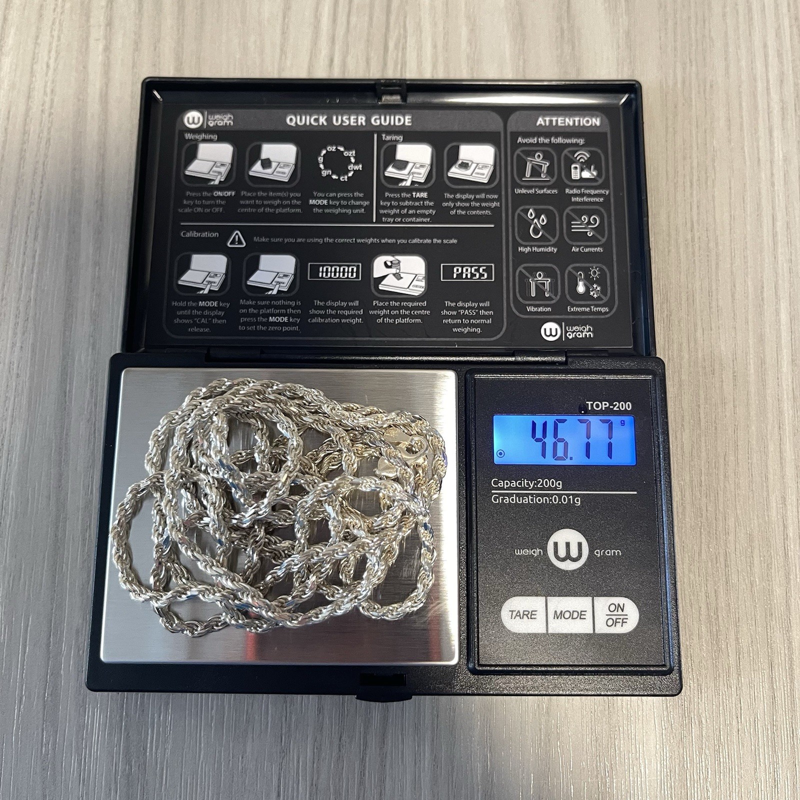 Sterling Silver Necklace 48” MILOR Double Link Rope Chain Made In Italy 46.77g