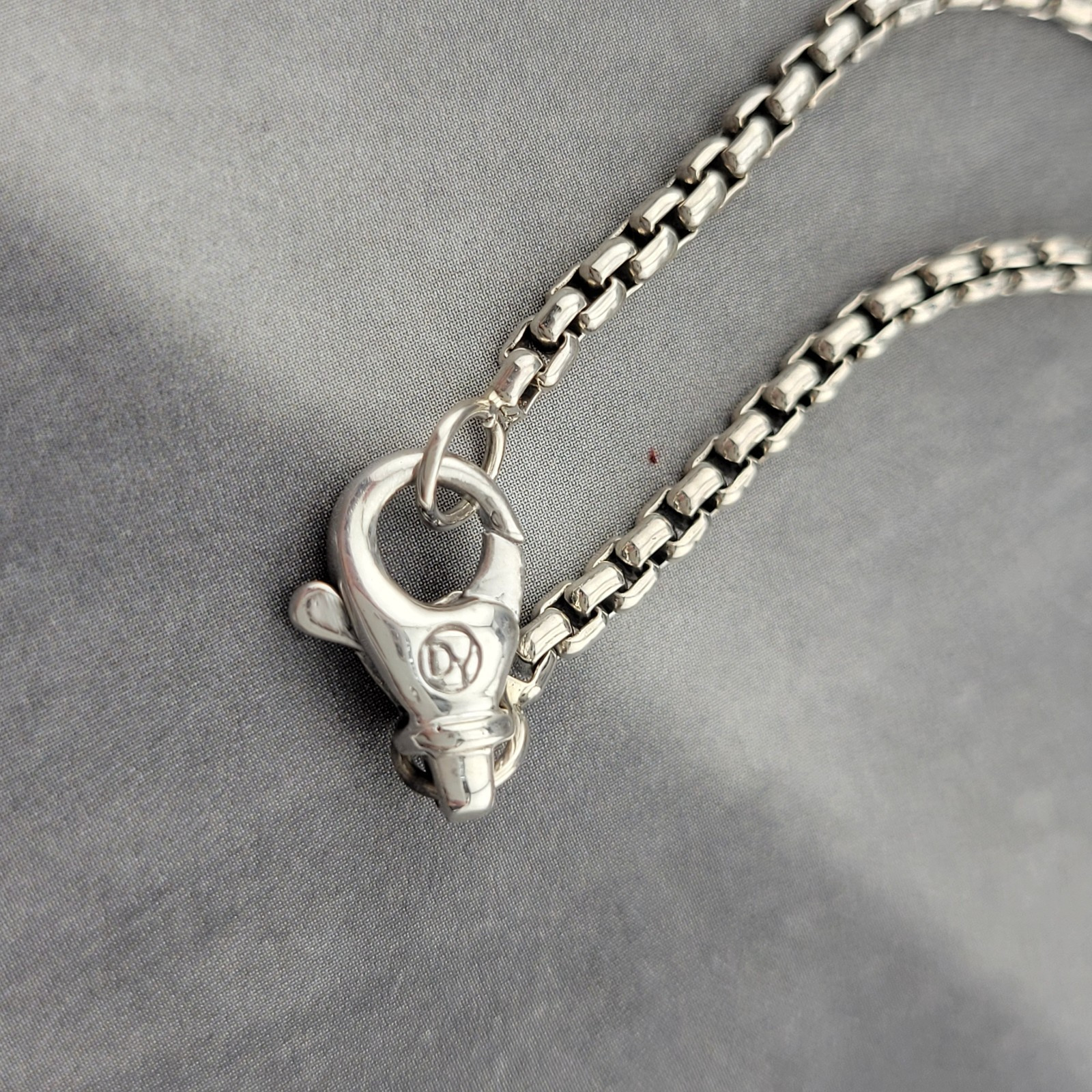 David Yurman Sterling Silver & Black Diamond Wave Dagger Pendant w/ 20 in Chain