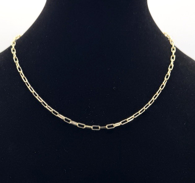 18K Gold Filled 19.5″ 3.5mm 9g Rolo Paperclip Link Chain (Stamped) New