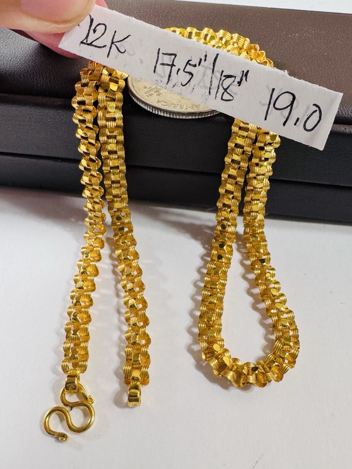 22K 916 22C Fine Real Dubai Gold 17.5”/18 inches Necklace 19g 6mm