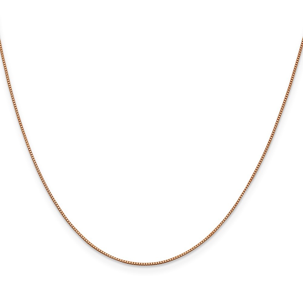 10k Rose Gold .70mm Box Chain Necklace 18″ 1.8gm