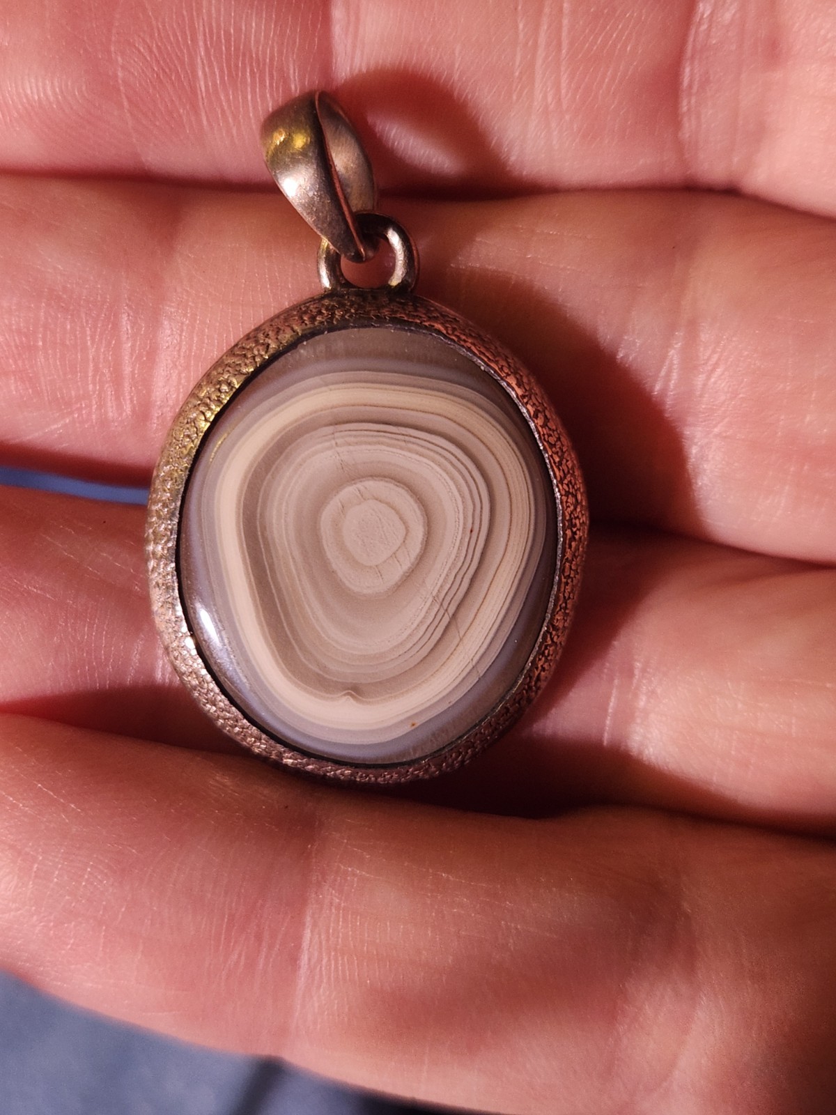 Banded Agate Sterling Silver Pendant