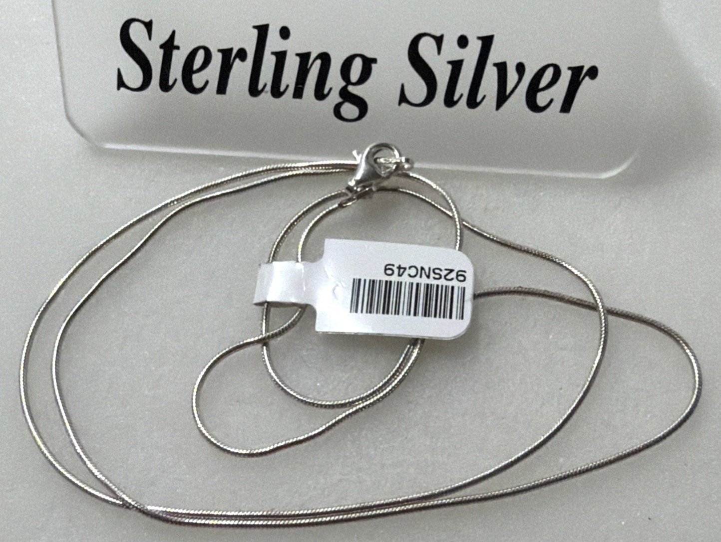925 Sterling Silver Solid Snake Italy Chain 4.95grams 1.1mm 22” Necklace NWT