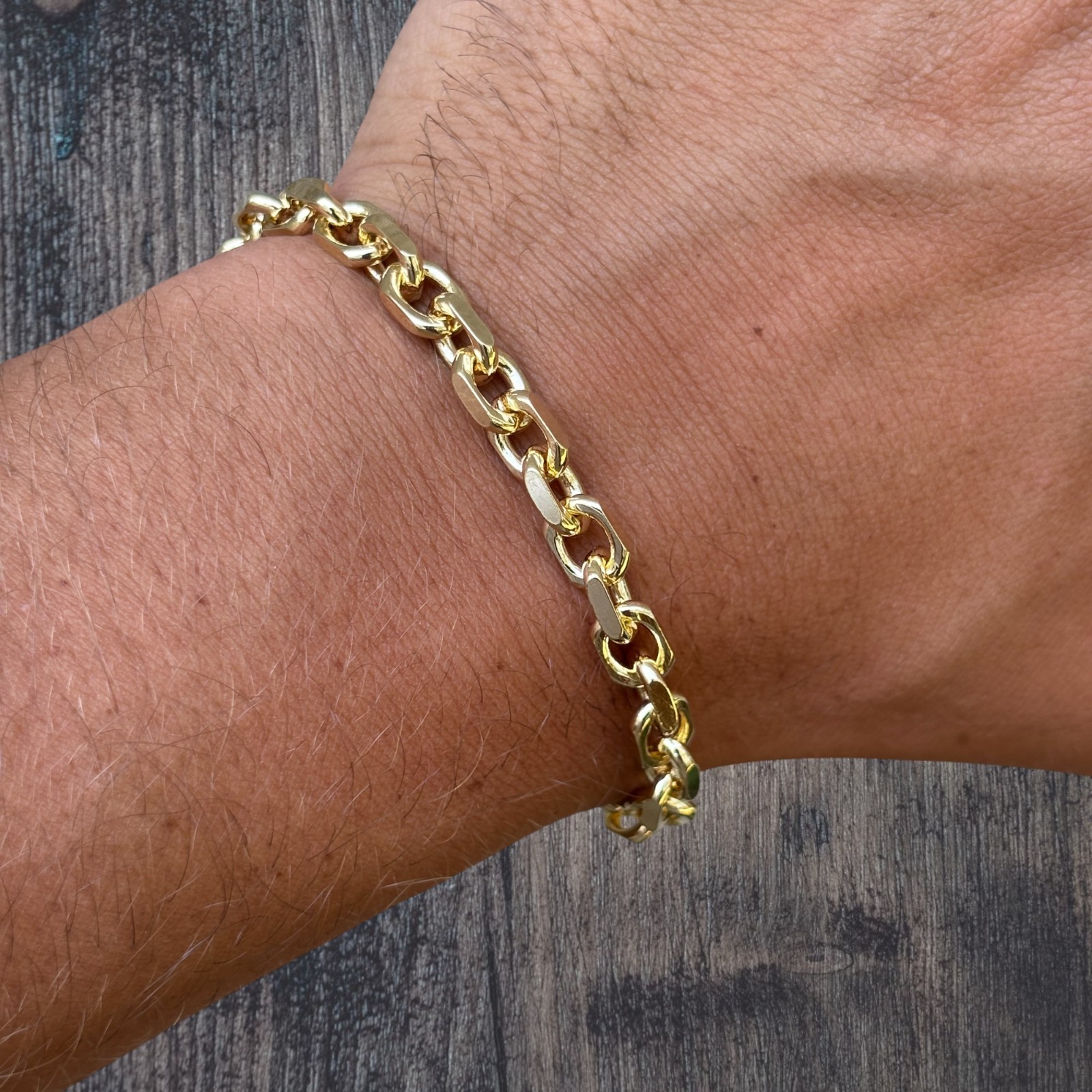6mm Anchor Cable Bracelet – Real Solid 925 Sterling Silver Or 14k Gold Vermeil