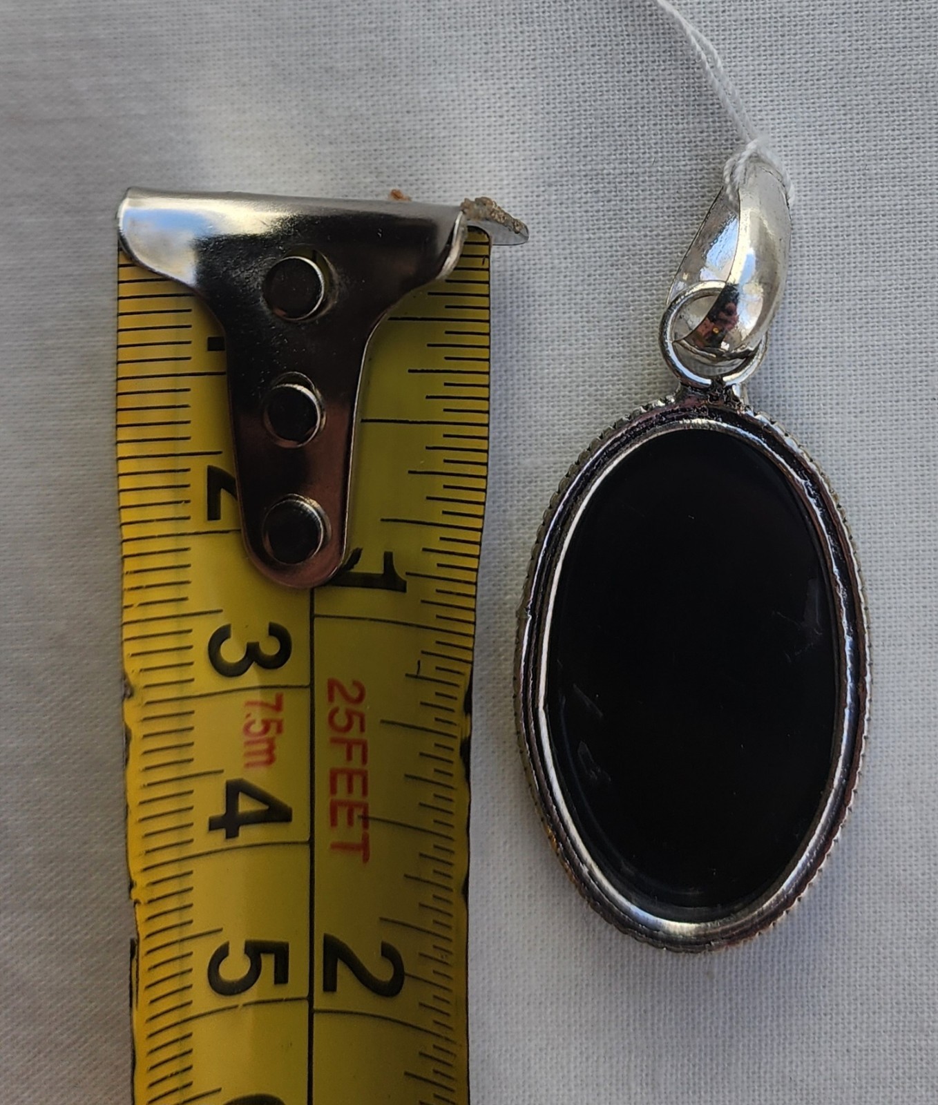 Black Onyx in 925 Sterling Silver Pendant