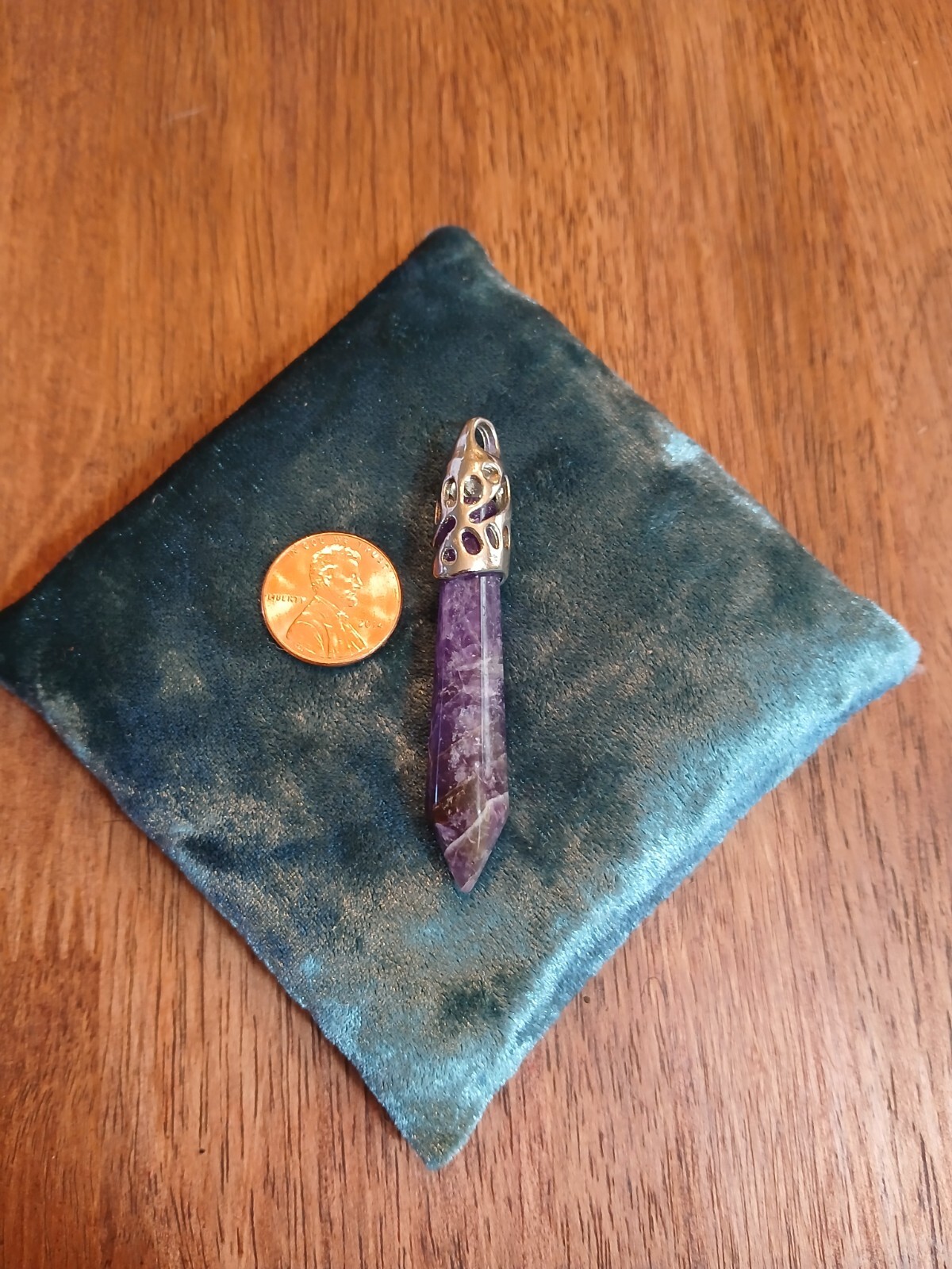 925 Sterling Silver Amethyst Point Pendant