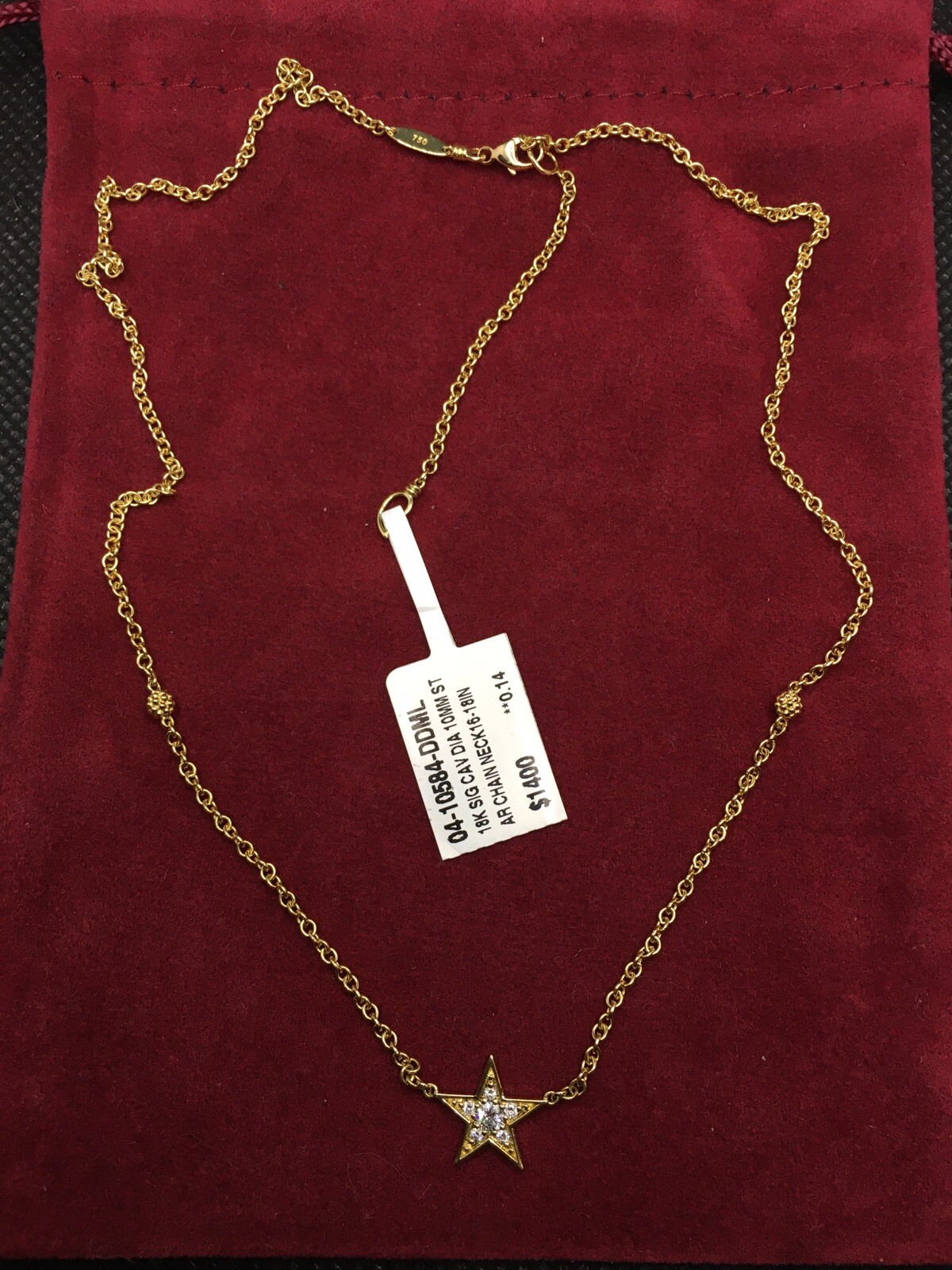 LAGOS Signature Caviar 18K Gold and Diamond Star Chain Necklace