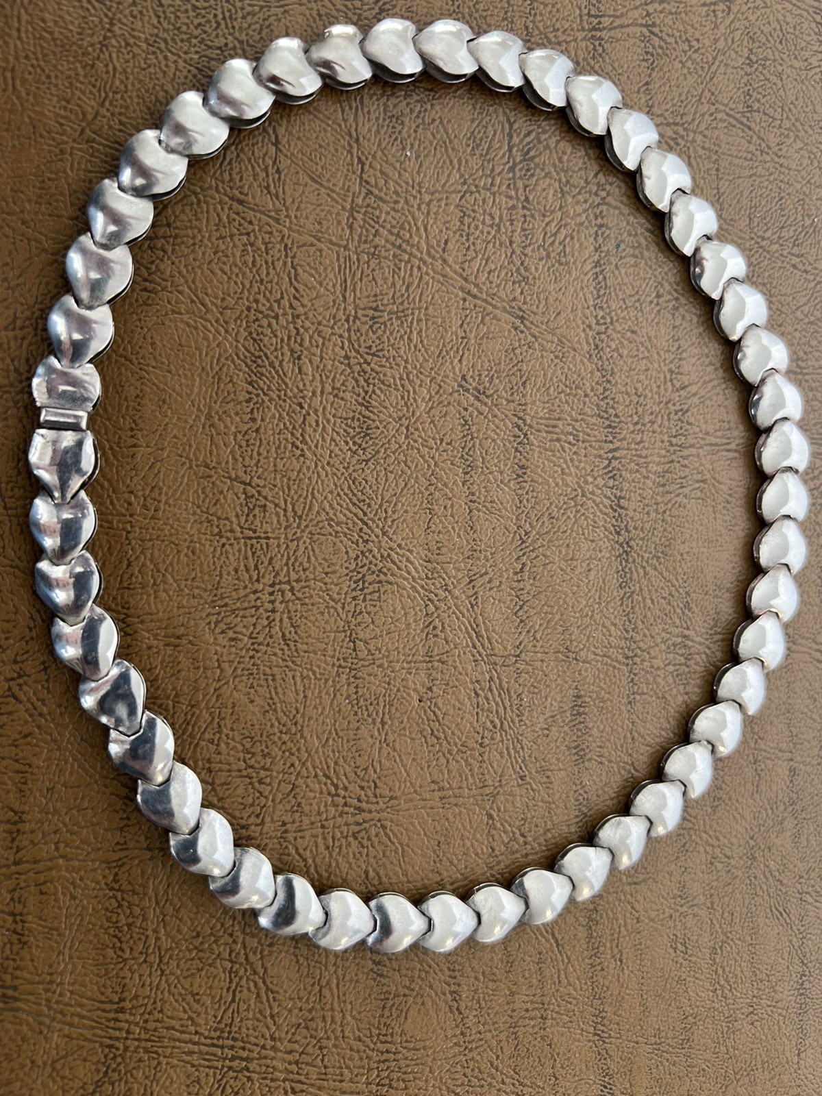 Reversible Hearts Sterling Silver Necklace Vintage 16” Unique