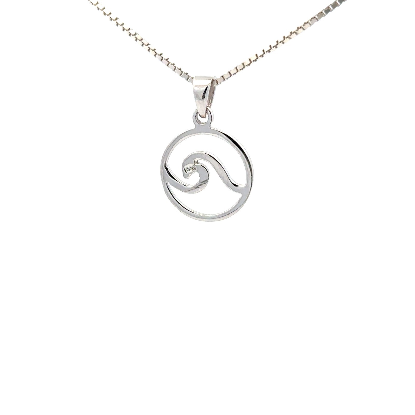 Sterling Silver Wave Pendant (1/2 x 3/4 Inch)