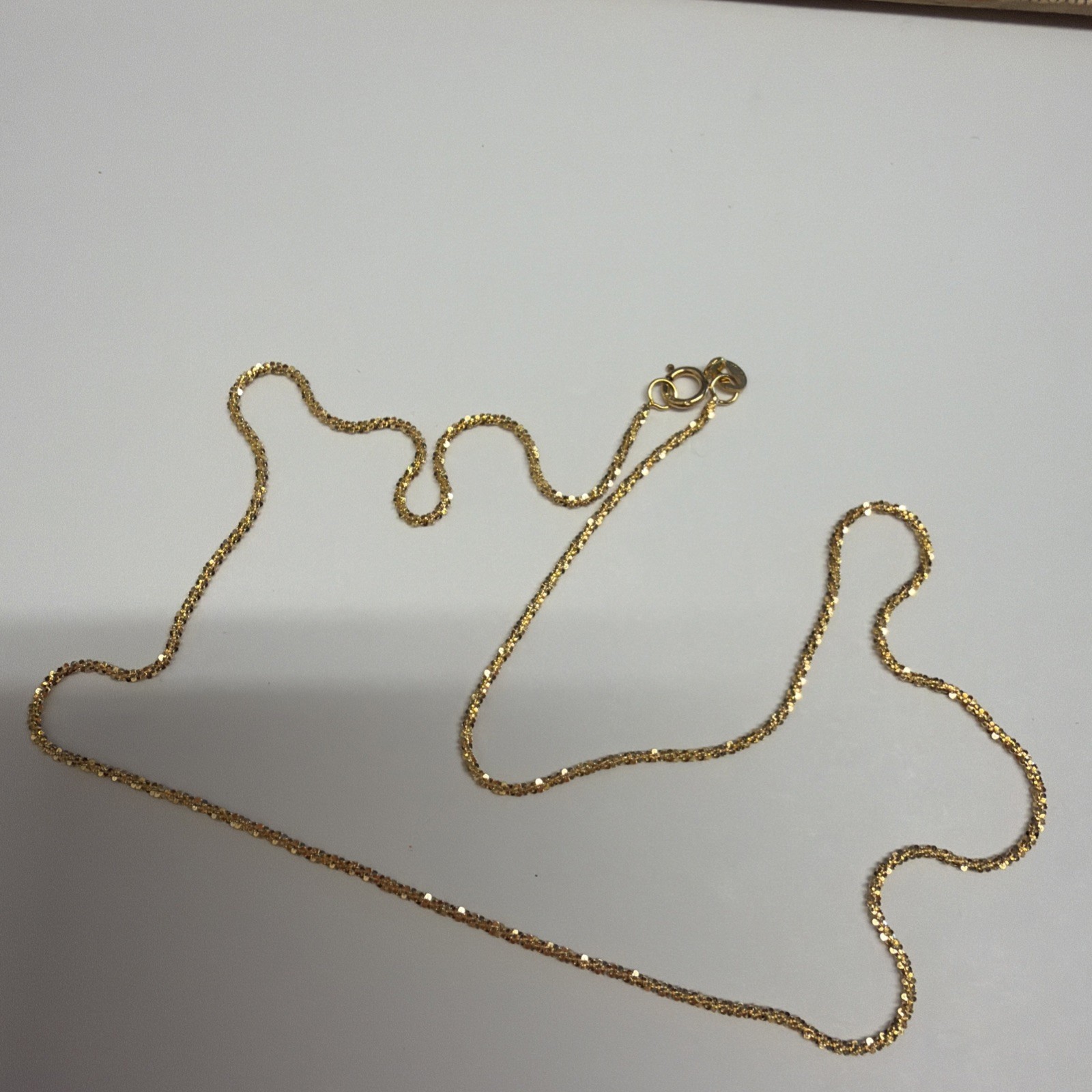 14k MILOR ITALY 1mm Popcorn Link 16” Chain