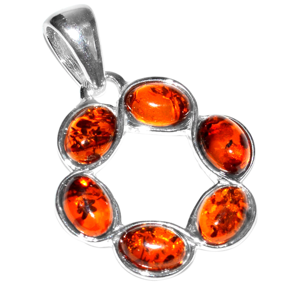 3.7g Authentic Baltic Amber 925 Sterling Silver Pendant Jewelry N-A1653