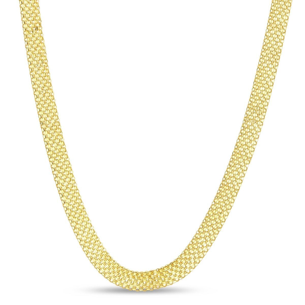 14k Yellow Gold 7mm Bismark Braided Six Row Link Chain Necklace 18″ 5.8 Grams